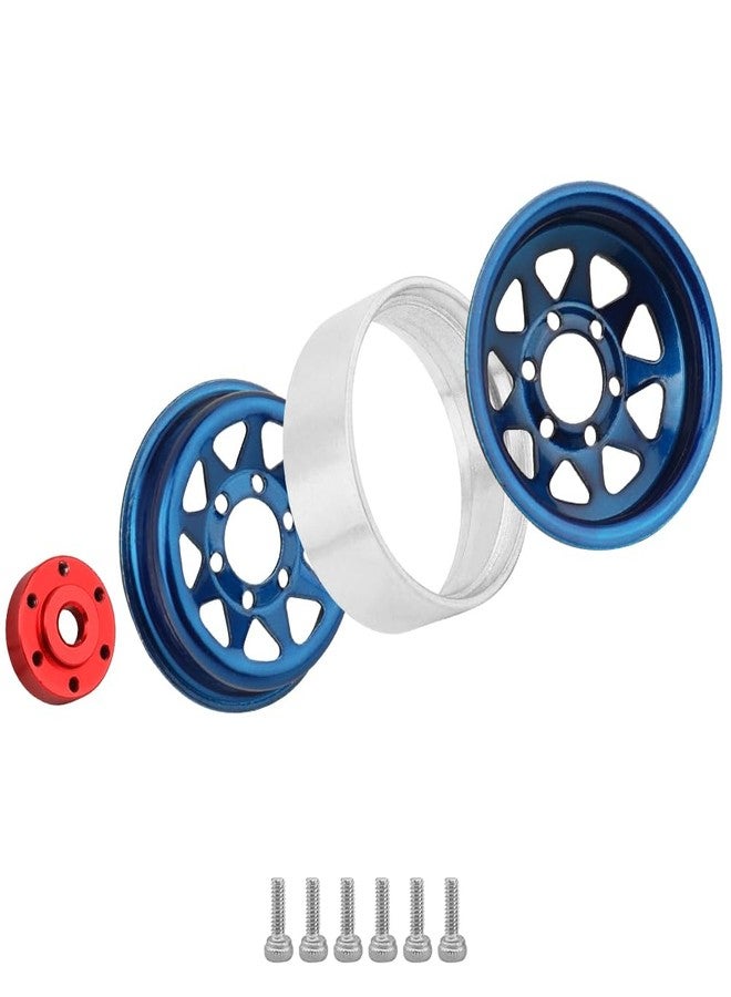 Pothyes 1.0 Beadlock Wheel -3.78mm Offset Wheel Rims for 1/18 1/24 RC Crawler Car Axial AX24 SCX24 FMS FCX24 TRX4M Upgrades (Dark Blue) - Image 4